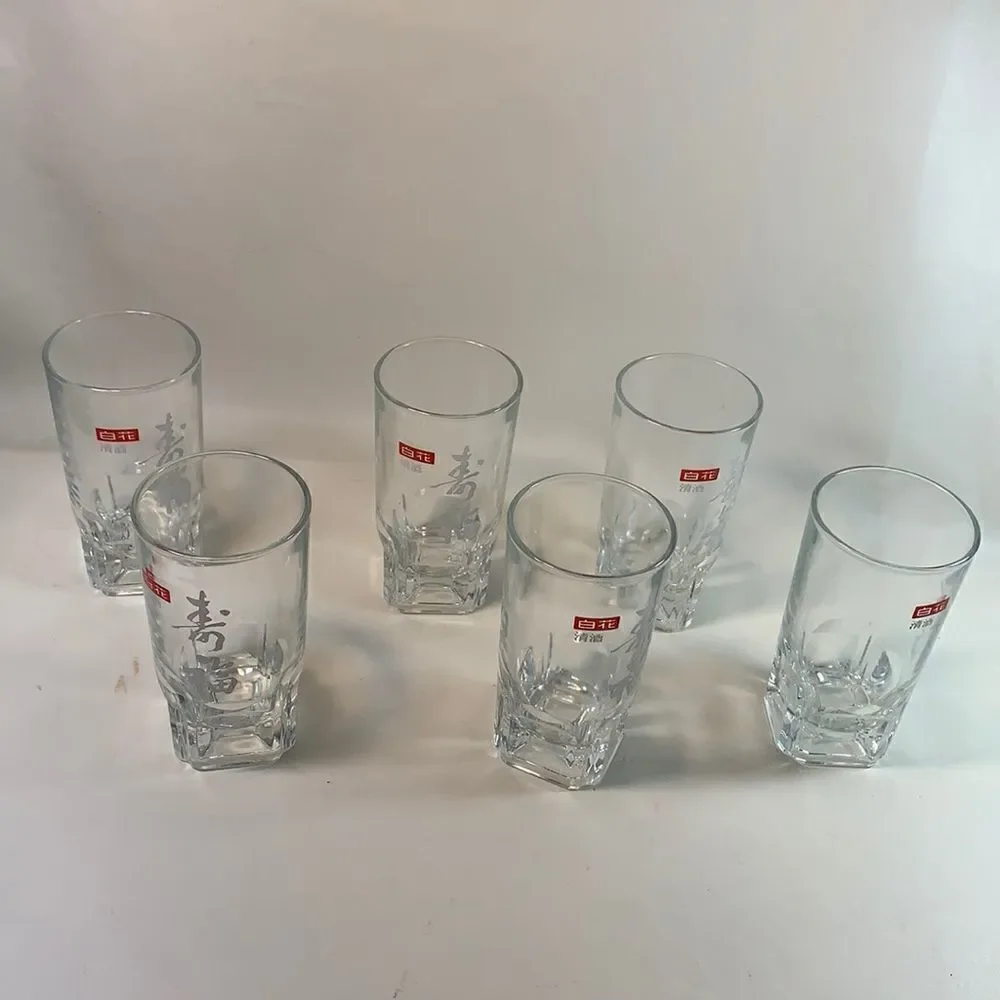 6 Japanese Bar Drinking Rocks Tumblers Glasses EUC